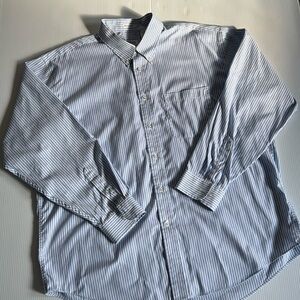 Izod white & light blue striped long sleeve button down shirt.  Men’s size XL